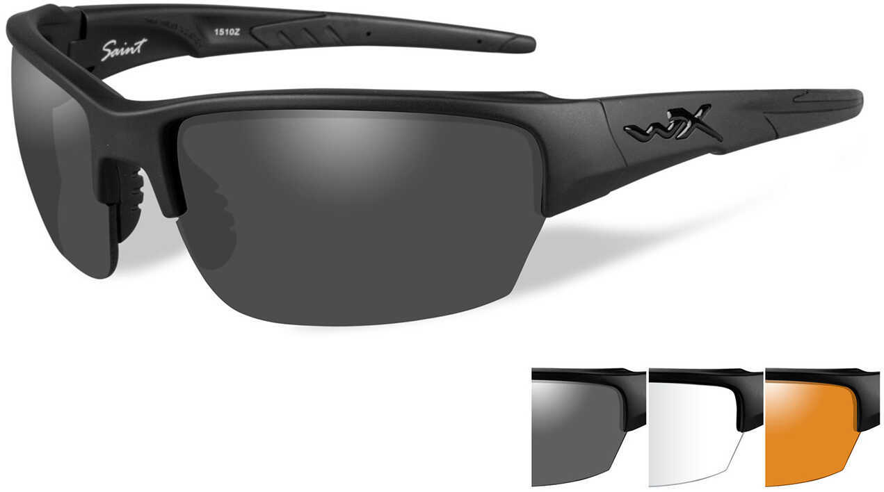 Wiley X Sunglasses Saint With 3 Lens Smoke Grey/Clear/Light Md: CHSAI06
