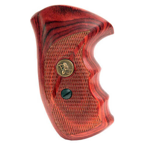 Pachmayr 63020 Renegade Laminate Revolver Grip Panels S&W K/L Frame Round Butt Checkered Wood Rosewood