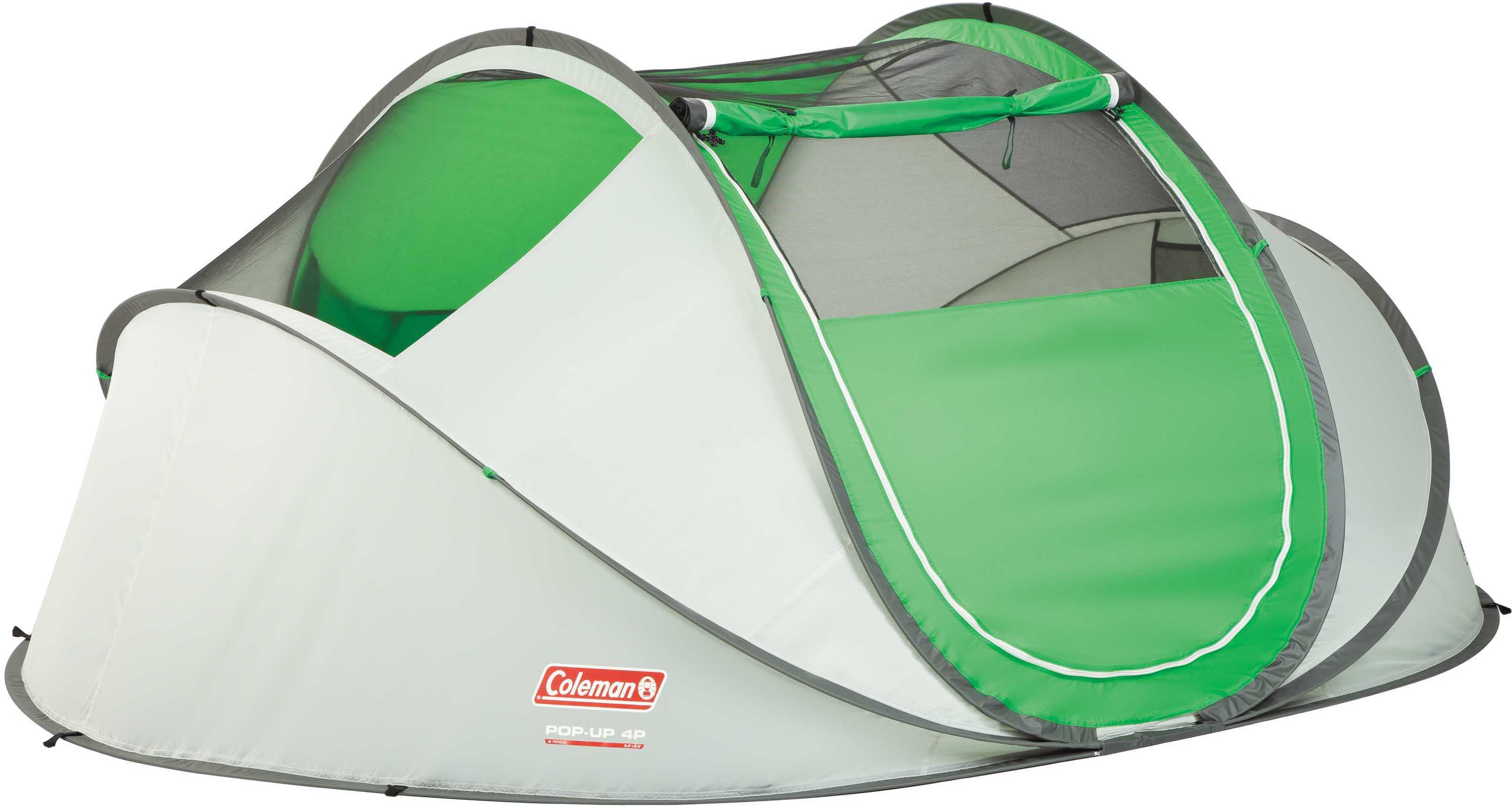 Coleman Popup 4 Tent 9.25x6.5 Foot Green/Lght Gry 2000014782