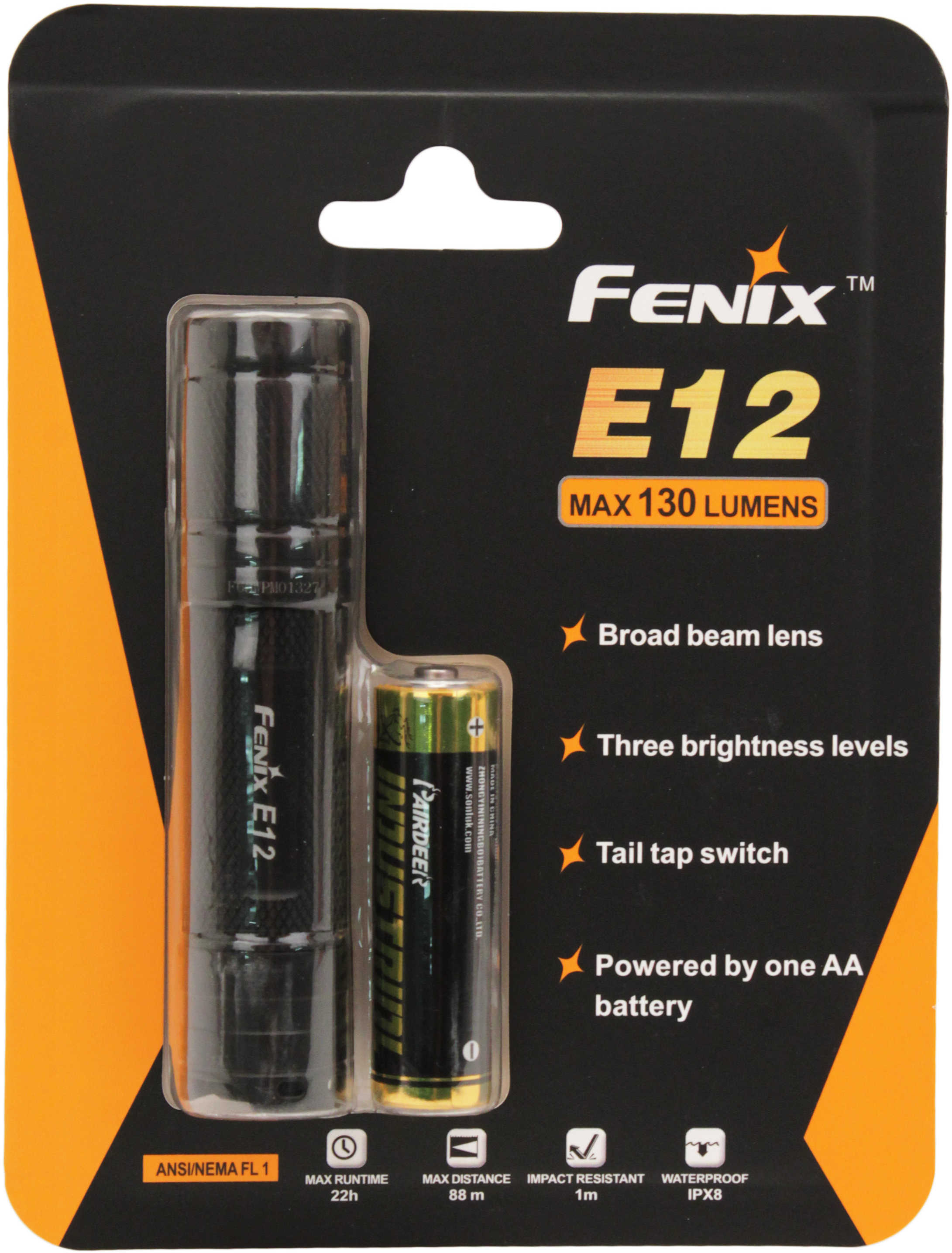 Fenix E12 130 Lumen E Series Flashlight Black