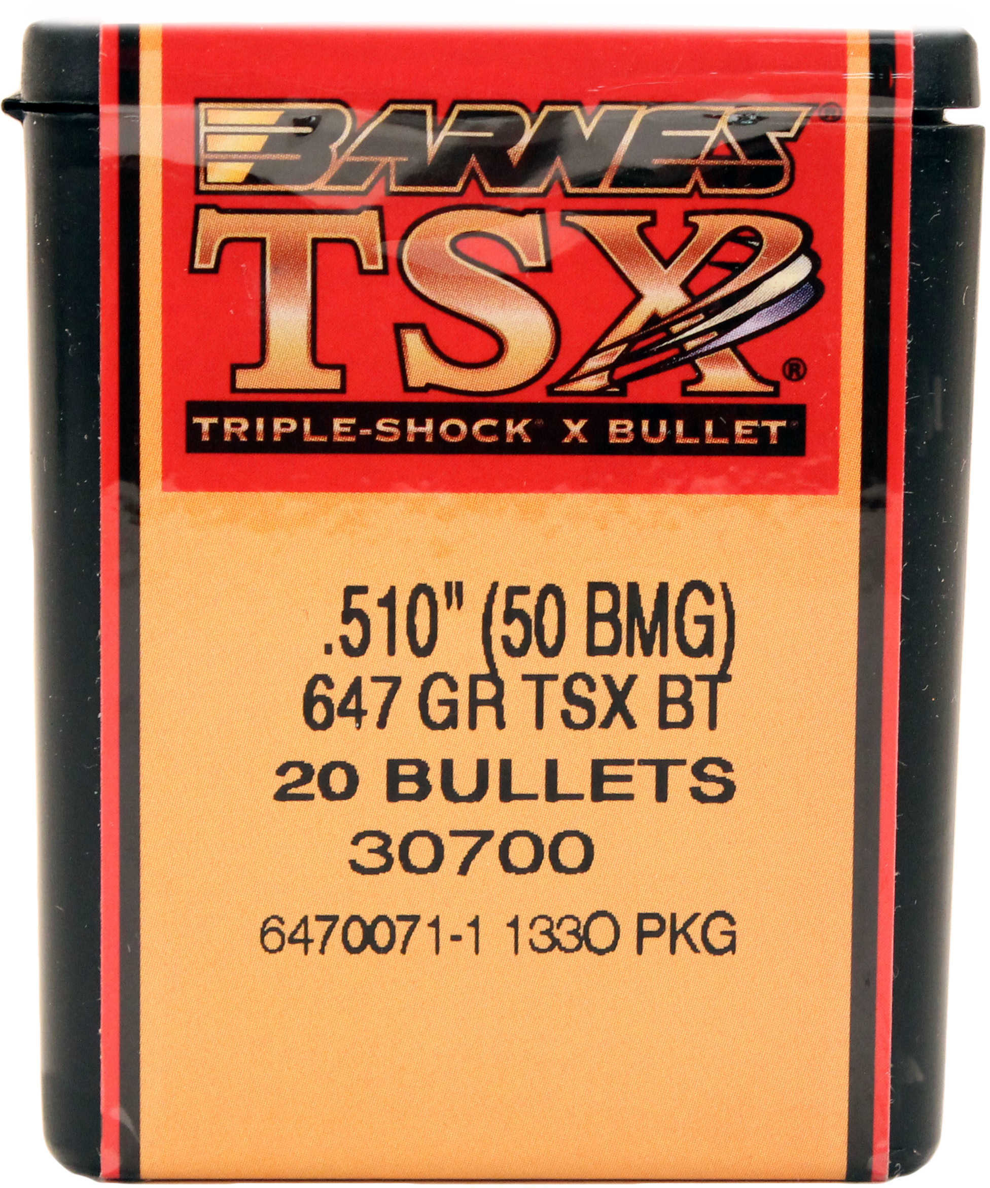 Barnes TSX Bullets .50 BMG .510" 647 Gr BT 20/ct