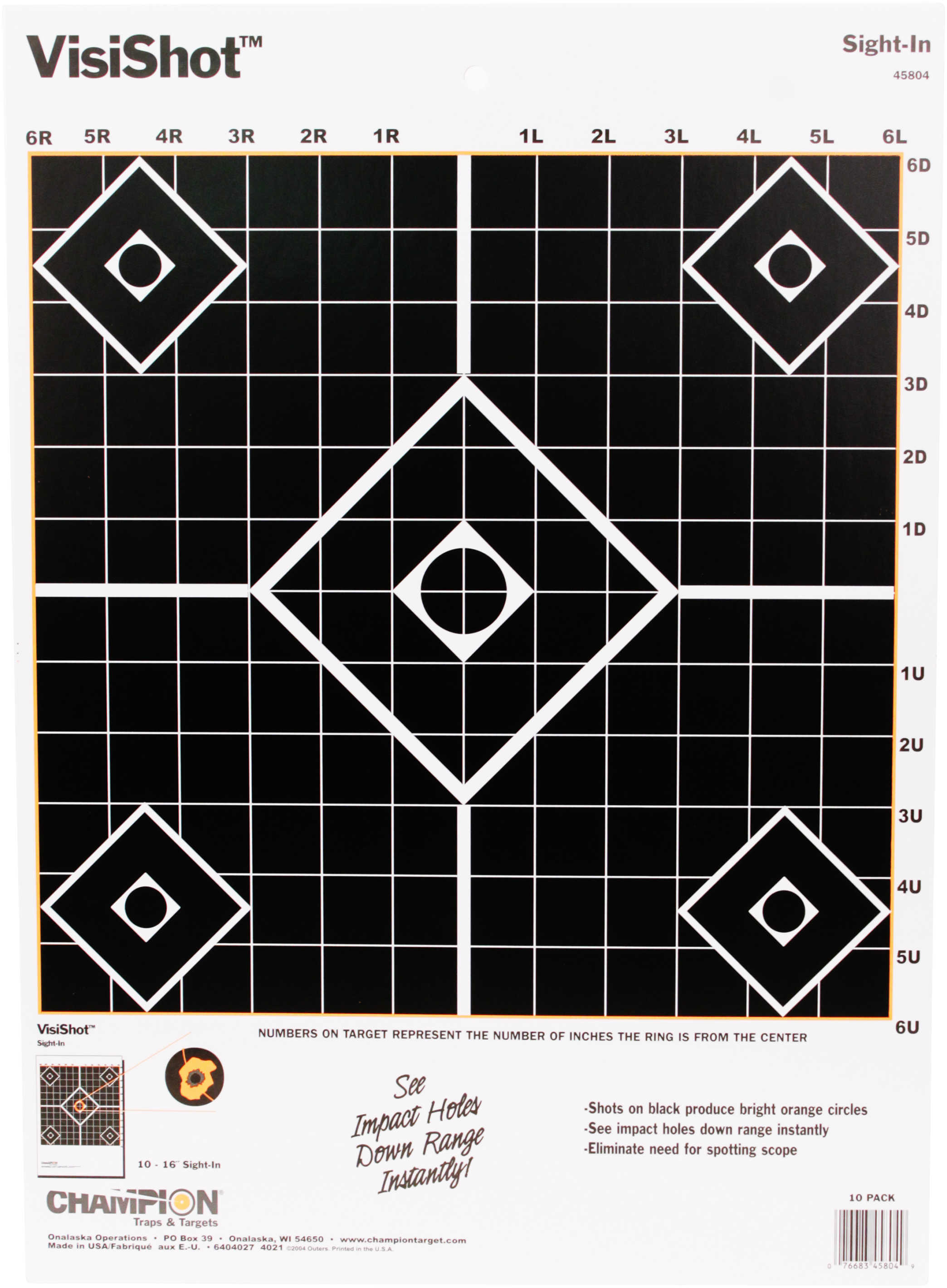 Champ Visishot Target Sight-In 10Pk