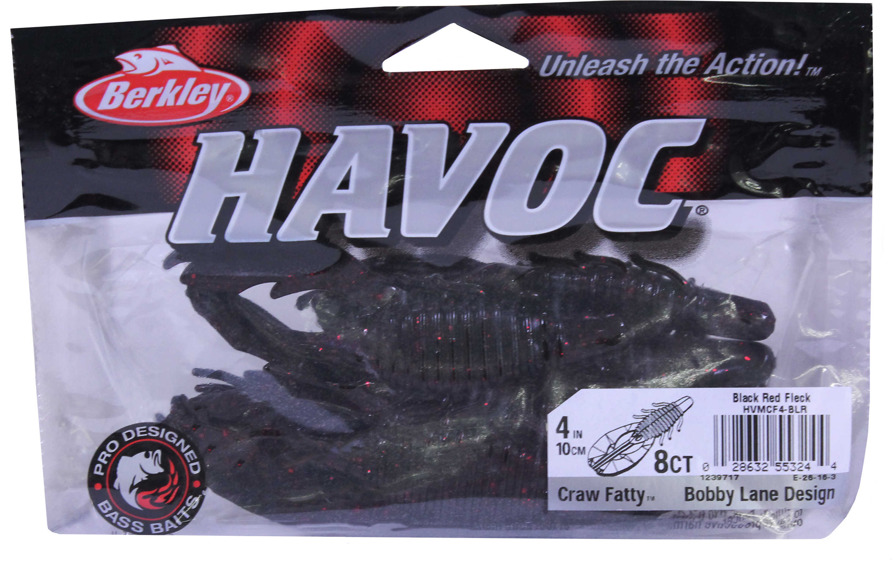 Berk Havoc 4" Craw Fatty Blk/Red MF