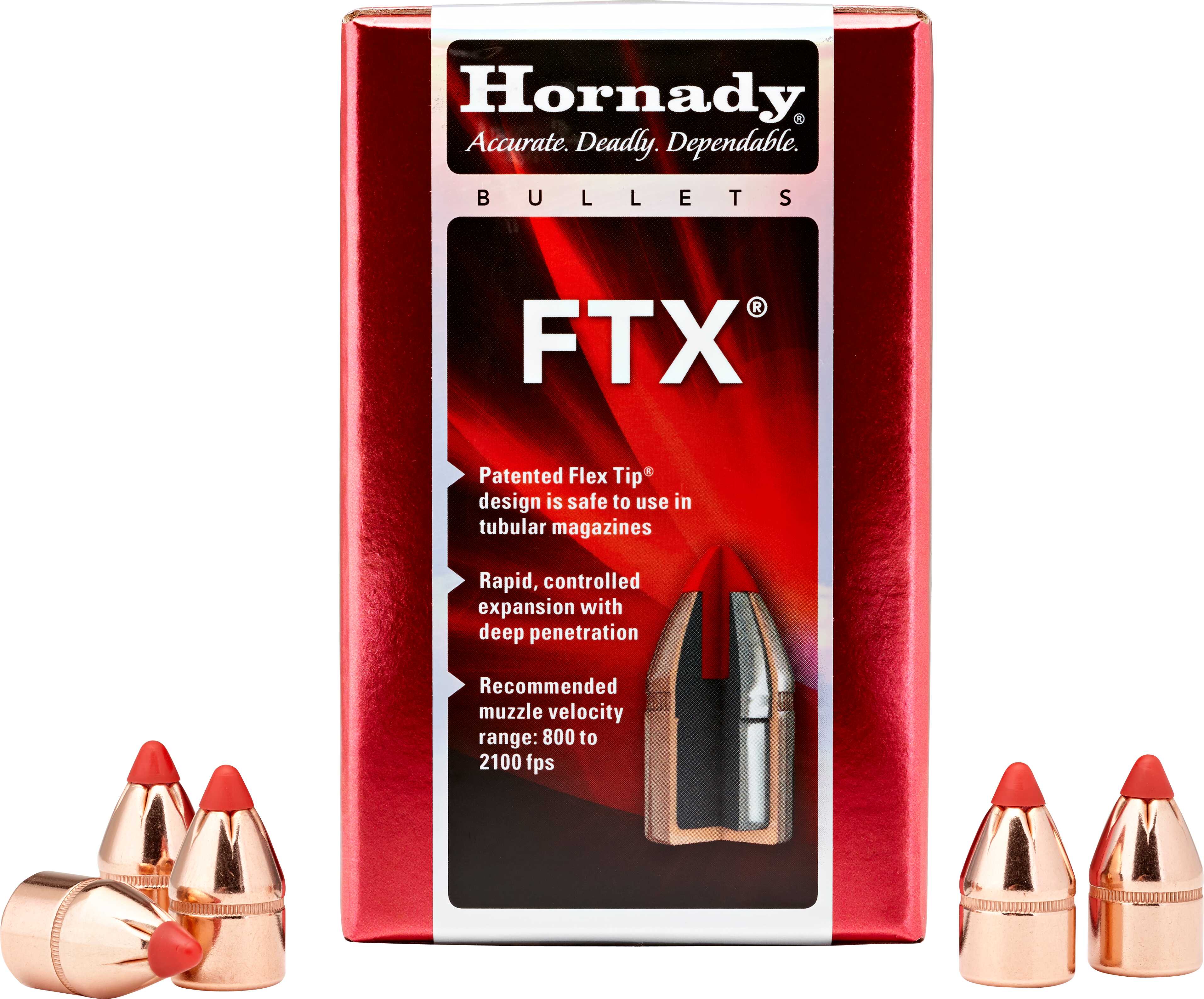 Hornady FTX Flex Tip Expanding 38 Caliber 140 Grain Bullets, 100 Per Box