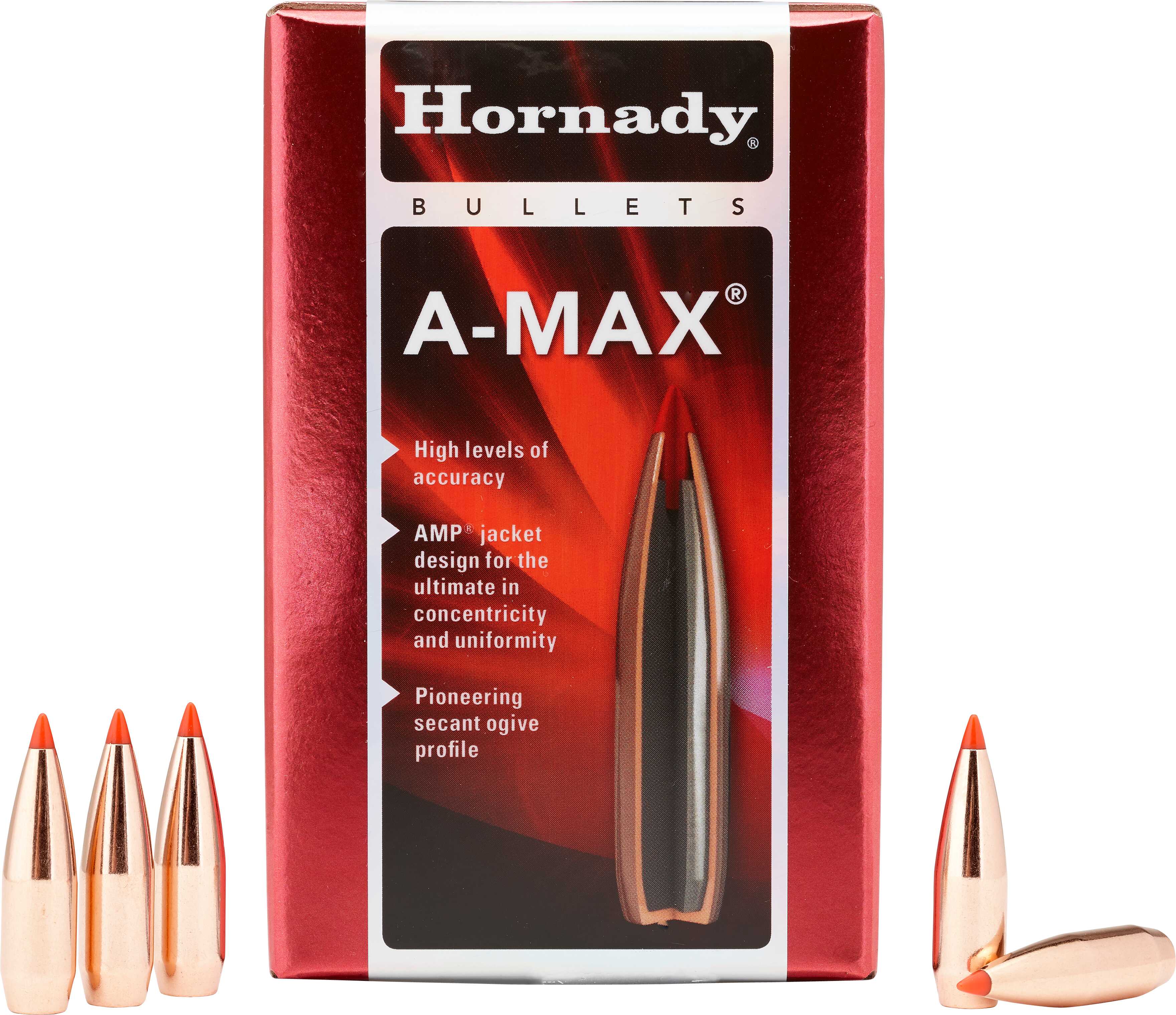 Hornady A-Max BMG 50 Caliber 750 Grain Boat Tail Component Bullets, 20 Per Box