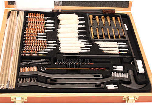 Gunmaster Univ Select 63 Pc Gun Cleaning Kit Wood Case