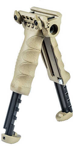 Mako Group Tactical Vertical Foregrip W/ Integrated Adjustable Bipod - Gen 2- Tan