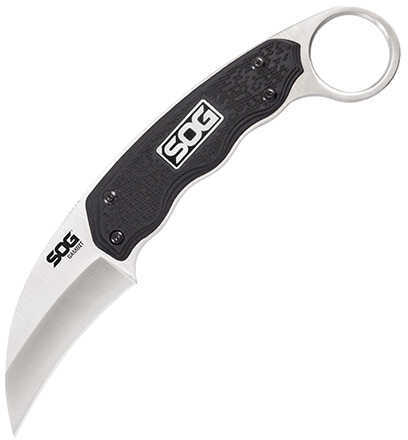 S.O.G SOG-Gb1001-C Gambit 2.58" Fixed Plain Sheepsfoot Satin Polished 7Cr17MoV SS Blade/Black Grn Handle