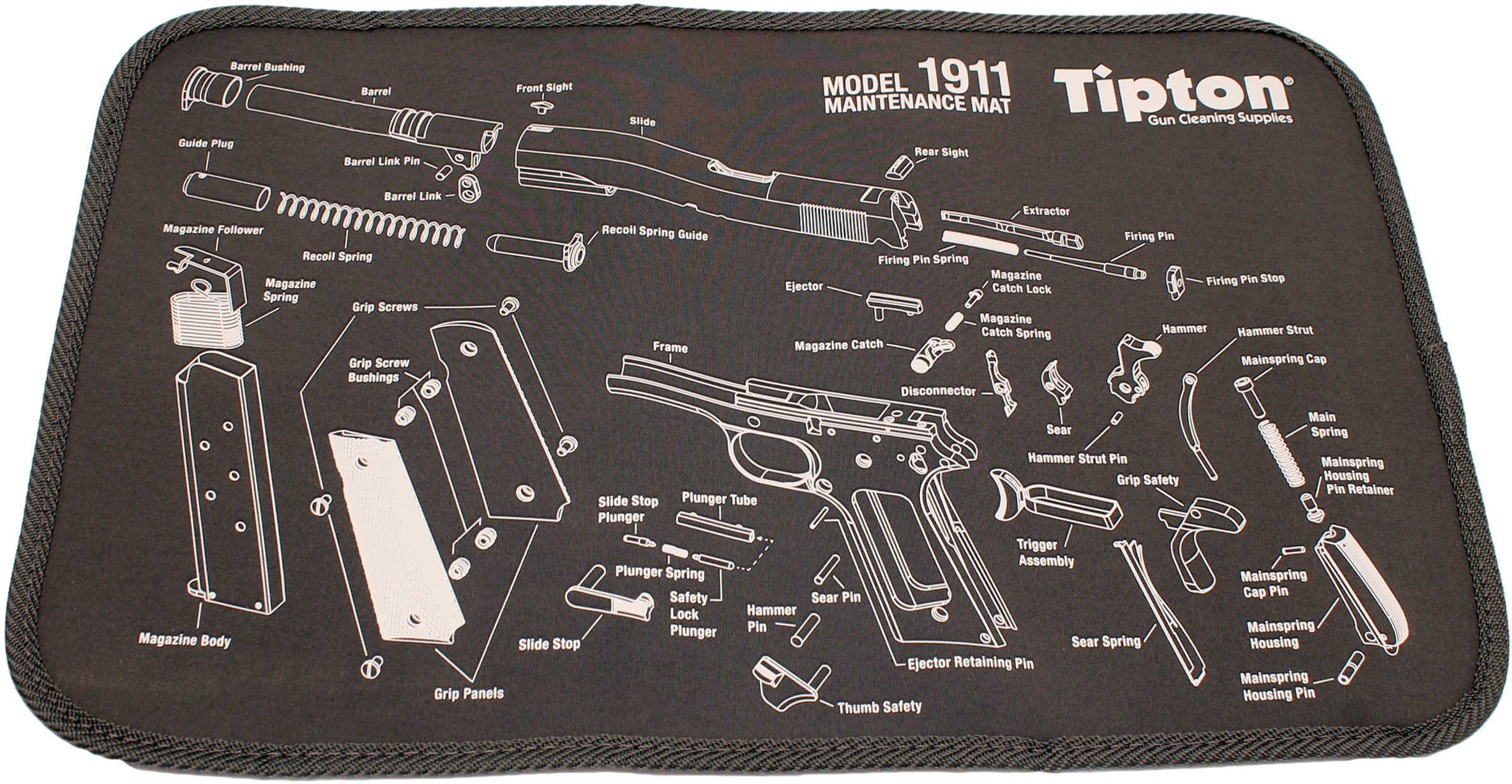 Tipton 558680 Maintenance Mat 1911 Exploded View print Bench Mat 10" x 12"