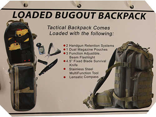 G. Outdoors Products Tactical Loaded Bugout Backpack Tan GPS-T1611LTB