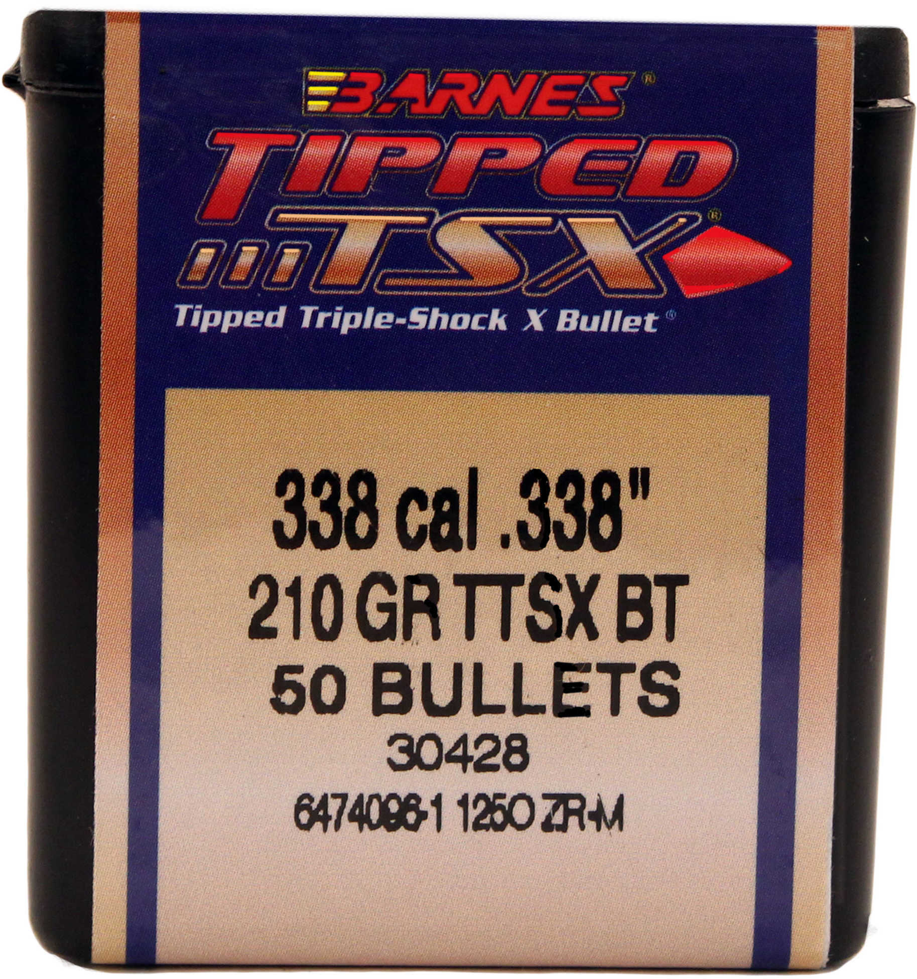 Barnes 338 Caliber .338 Diameter 210 Grain Poly-Tipped Triple Shock Boat Tail 50 Count