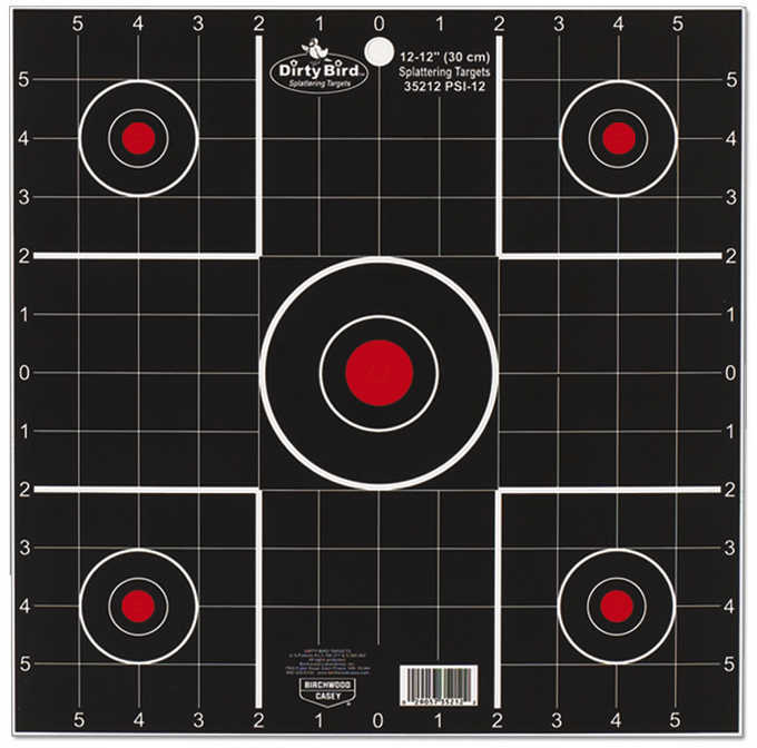 Birchwood Casey Bc-35270 Dirty Bird Sight-In Bullseye Tagboard Target 12" 100 Per Pkg