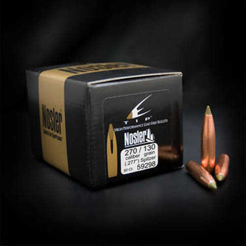 Nosler Expansion Tip Bullet 270 Cal. 130 gr. Spitzer Point 50 pk.  Model: 59298