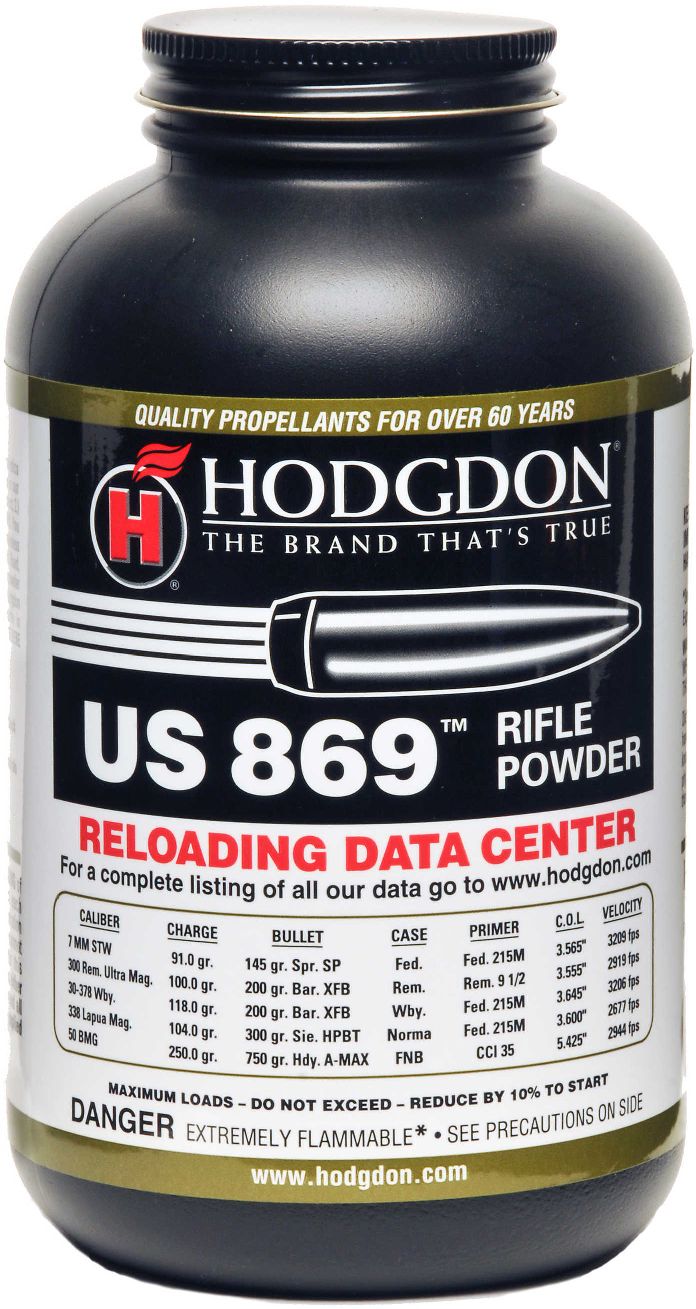 Hodgdon Powder US869 Smokeless 1 Lb.