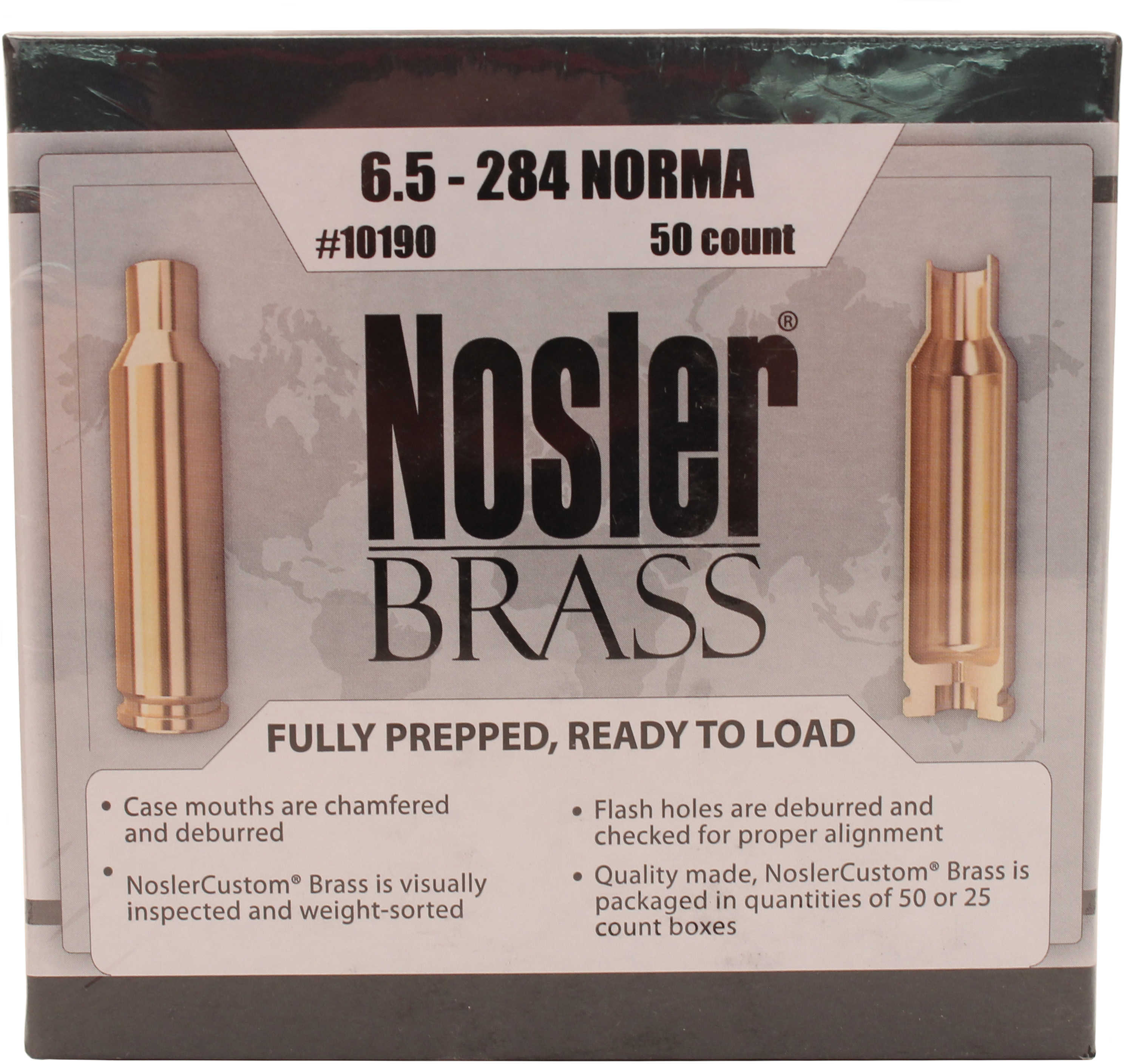Nosler 6.5-284 Norma Unprimed Rifle Brass 50 Count