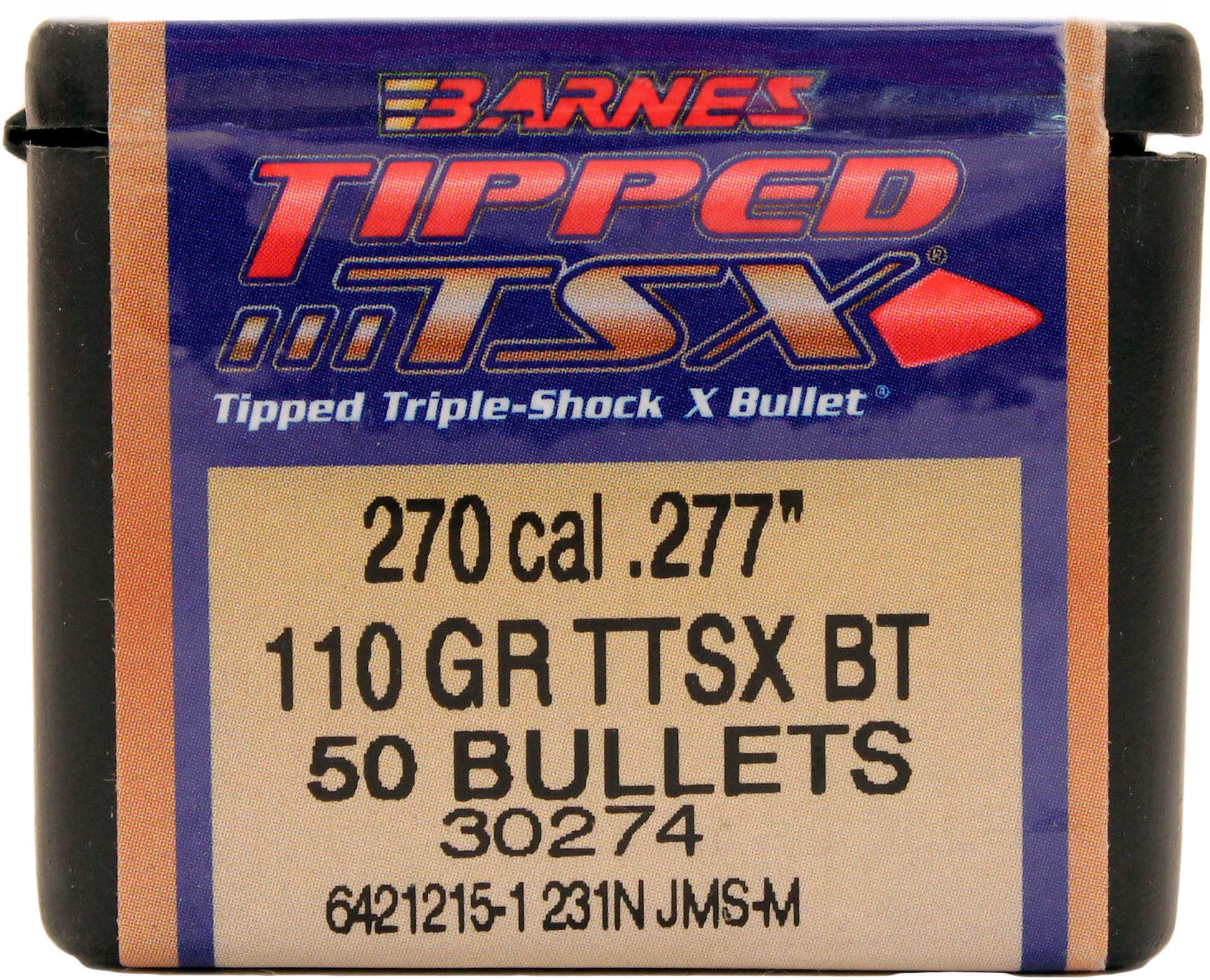 Barnes Tipped TSX (TTSX) Bullets .270 Cal .277" 110 Gr TTSXBT 50/ct
