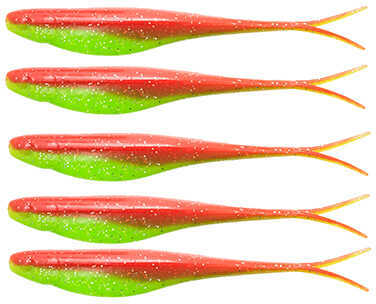 Z-Man Scented Jerk ShadZ 5-Inch Lure, Nuked Chicken Glow, 5-Pack Md: SJS5-241PK5