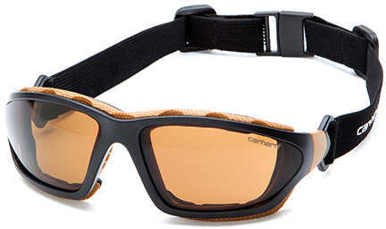 Pyramex Carhartt Carthage Shooting Glasses Black And Tan With Bronze Anti-fog Lens