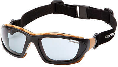 Pyramex Carhartt Carthage Shooting Glasses Black And Tan With Grey Anti-Fog Lens