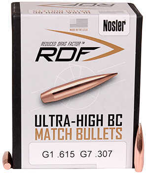 Nosler 53505 RDF Match 6.5mm .264 130 Grains Hollow Point Boat Tail 100 Box