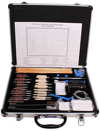 DAC 38296 Super Deluxe Universal Gun Cleaning Kit Multi-Caliber/62 Pieces Silver