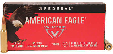 224 Valkyrie 75 Grain Total Metal Jacket 20 Rounds Federal Ammunition