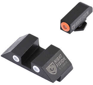 Night Fision GLK00103OGWG Sight Set Square for Glock 17/17L/19/22-28/31-35/37-39 Tritium Green w/Orange Ou