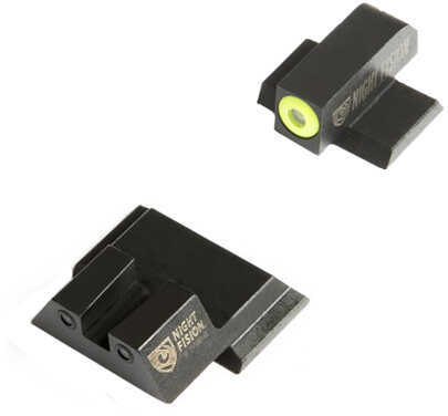 Night Fision SAW201003YGZ Sight Set Square S&W M&P/SD9 VE/SD40 Green Tritium w/Yellow Outline Black