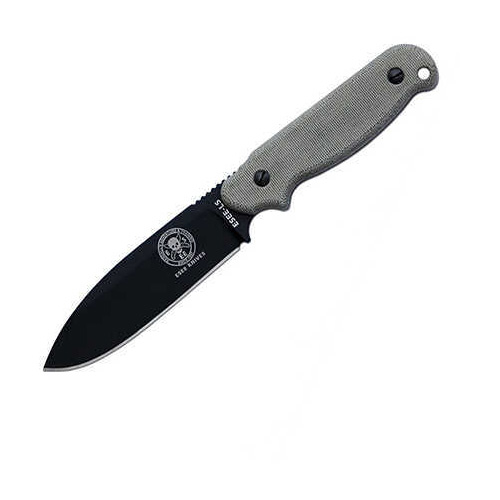 Esee Knives Laser Strike Fixed Blade Knife, 4.75" Drop Point, Micarta Handle, Gray