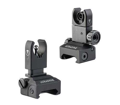 Ultradyne USA C4 Front & Rear Sight Combo Fits Picatinny Rails Black 4.7 oz. Total 4140 CrMo Steel UD10480