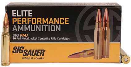 223 Rem 55 Grain Full Metal Jacket 20 Rounds Sig Sauer Ammunition 223 Remington