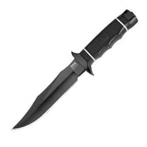 S.O.G SOG-S10B-K Tech Bowie 6.40" Fixed Plain Clip Point Black Hardcased TiNi AUS8 SS Blade/ W/ White "SOG" Logo K