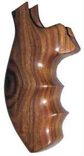 Hogue 19300 Fancy Hardwood with Finger Grooves Grip S&W K/L Frame w/Round Butt Pau Ferro Brown