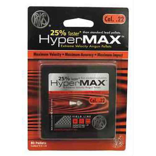 RWS 2317338 Hyper Max Pellets 22 Non-Lead Alloy 80