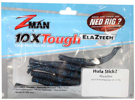 Z-Man Fishing Hula StickZ 4 Inch Baits, 6-Pack, Black/Blue Md: HSTICK4-02PK6