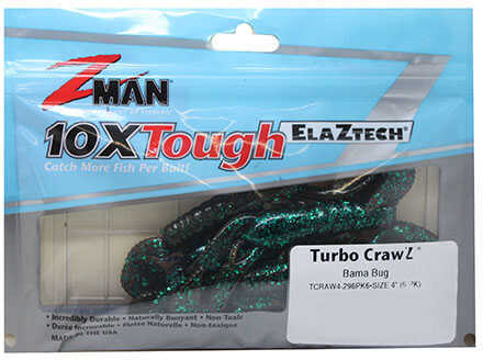 Z-Man Turbo CrawZ 4-Inch Bait, Bama Bug, 6-Pack Md: TCRAW4-296PK6