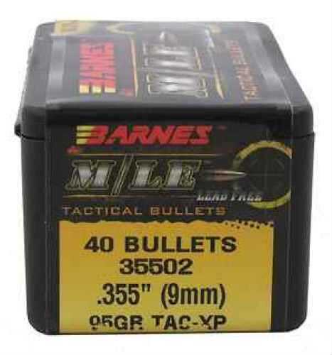Barnes 35502 Tactical 9mm (.355 Dia) 95 Grains 40 Per Box