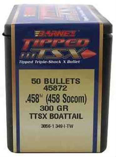 Barnes 458 SOCOM .458 Diameter 300 Grain Tipped TTSX Boat Tail 50 Count