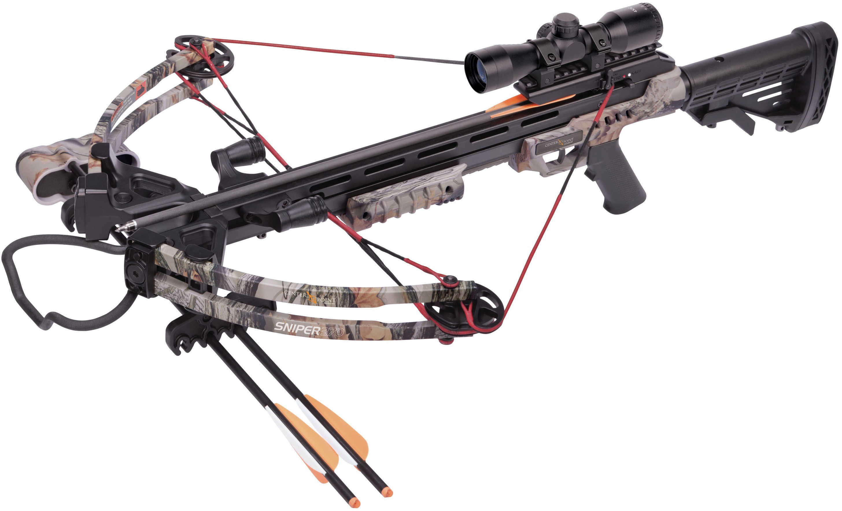 Center Point Crossbow Sniper 370 Camo With 4X Scope Model: AXCS185CK