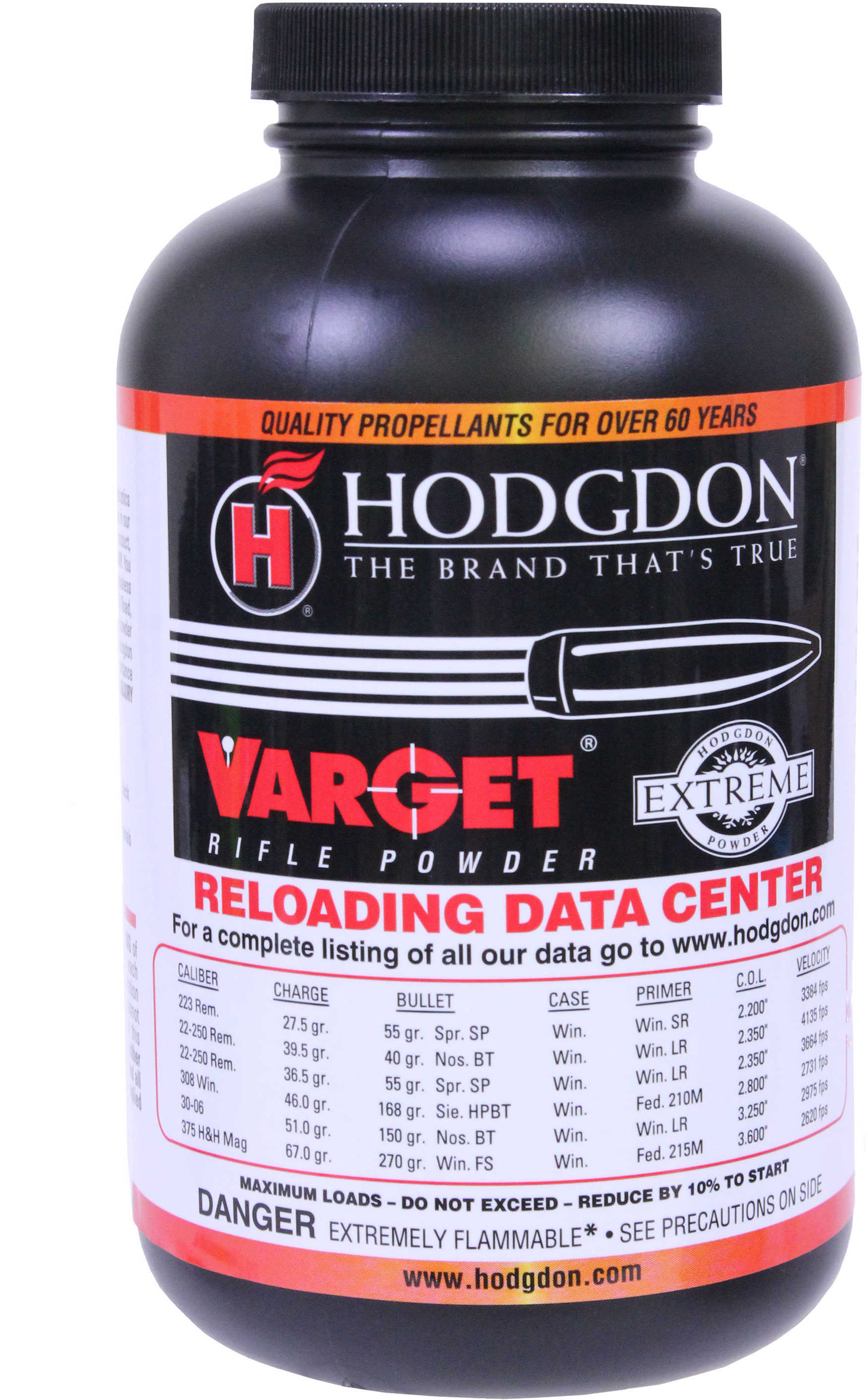 Hodgdon Varget Powder 1# Can 10/Case Model: 1LB