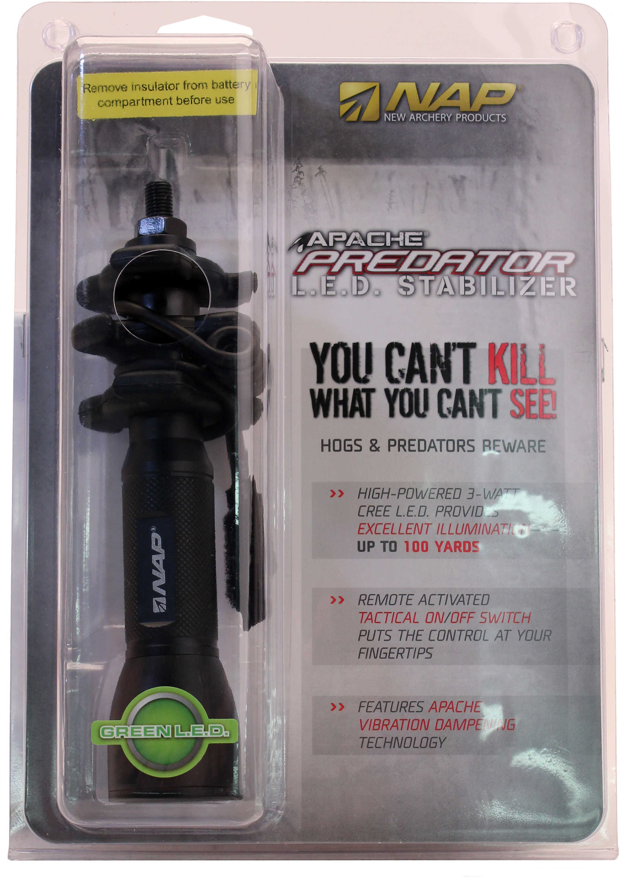 NAP Apache Predator Hog Flashlight Green LED Model: 60-795