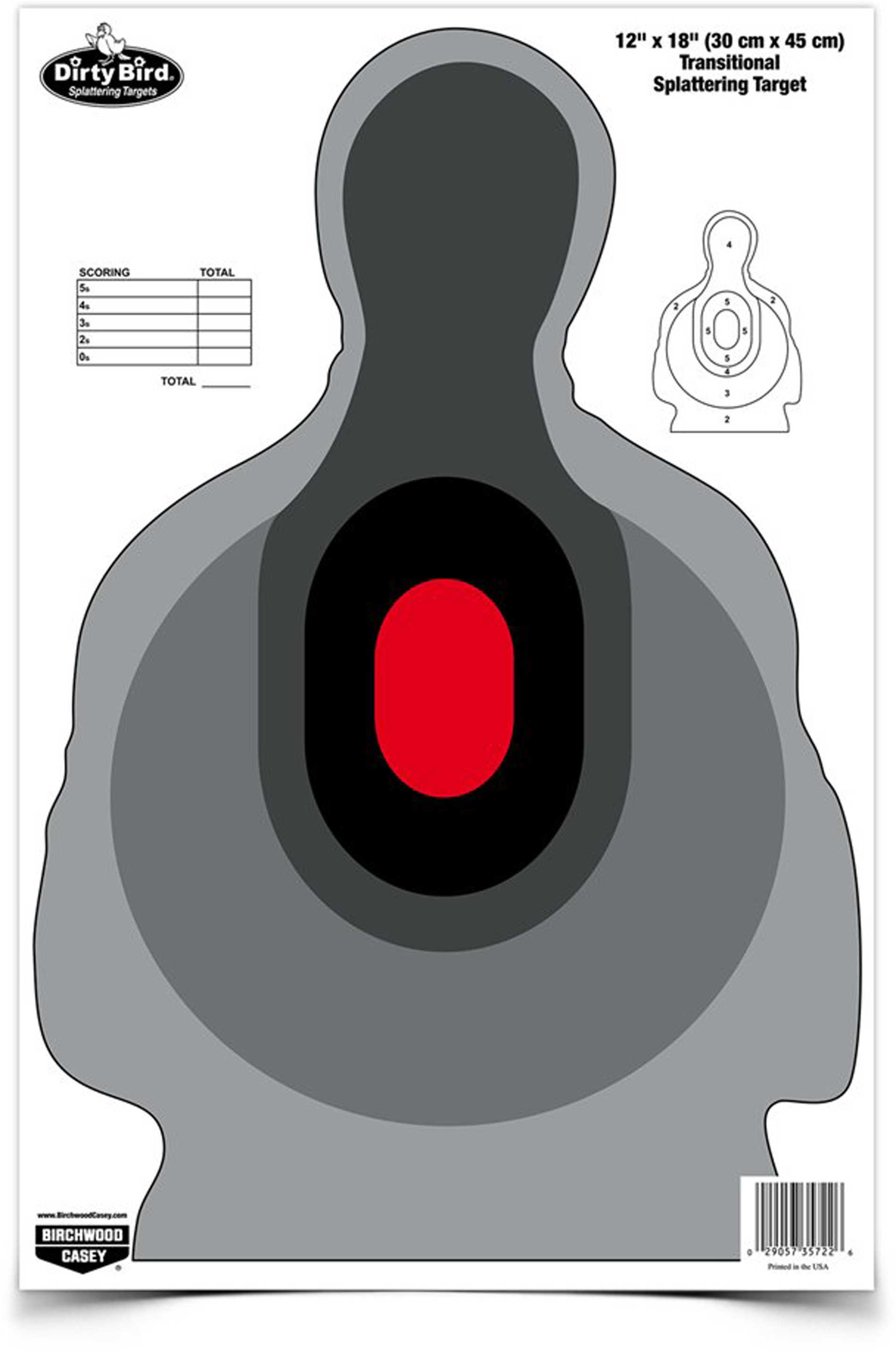 Birchwood Casey Bc-35727 Dirty Bird Transition Silhouette Tagboard Target 12" X 18" 8 Per Pkg