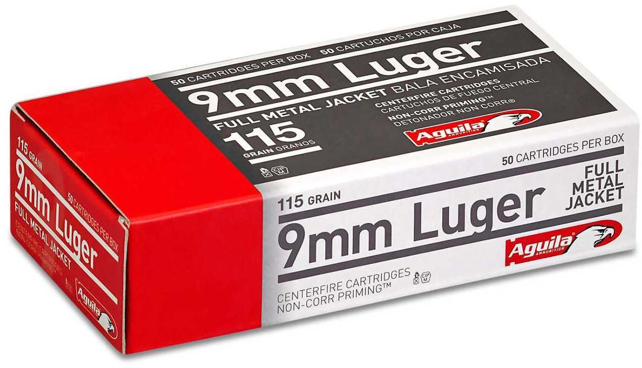 9mm Luger 115 Grain Full Metal Jacket 50 Rounds Aguila Ammunition