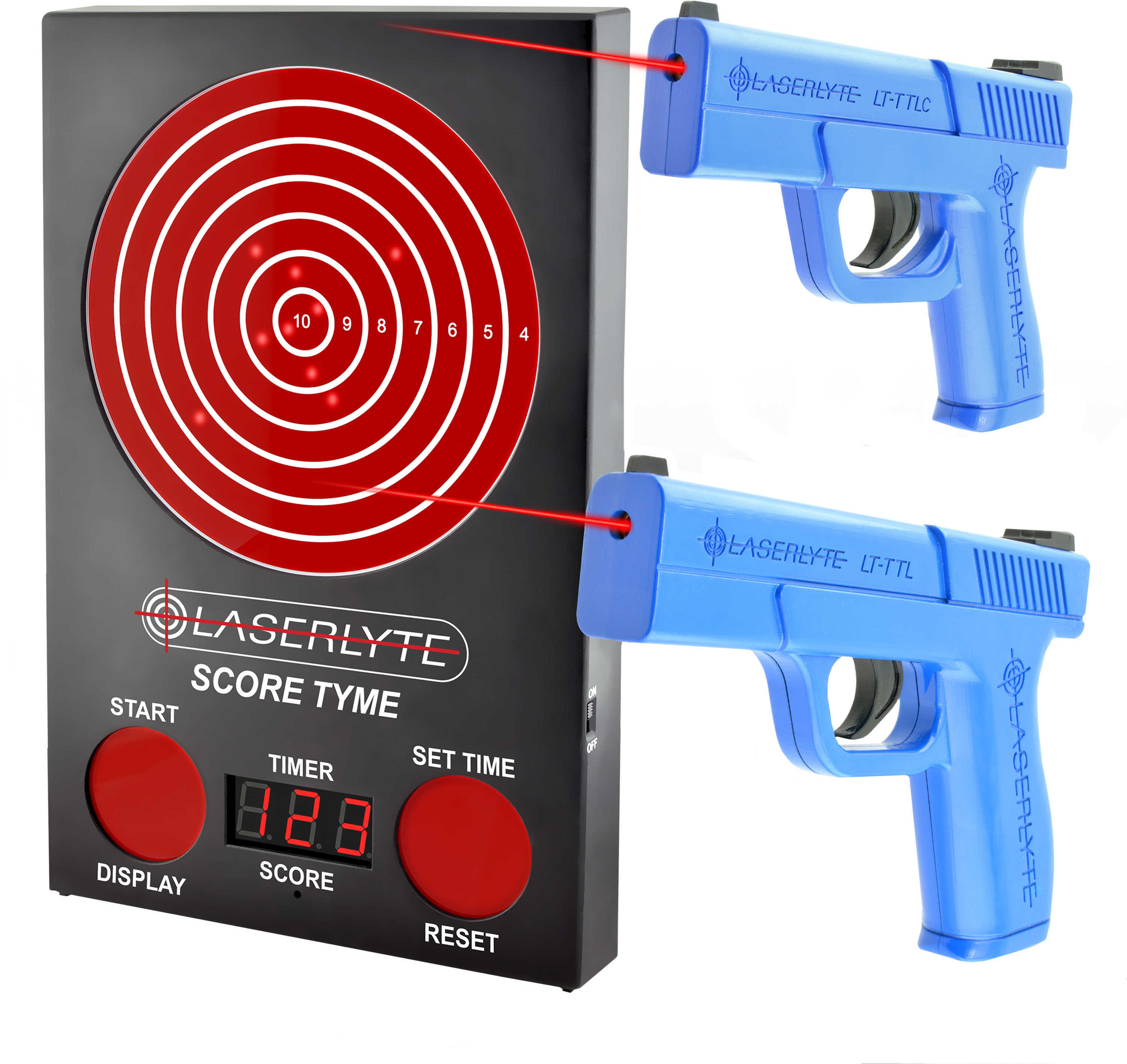 Laserlyte Score Tyme Trainer Target Versus Kit With 2 Pistols And Point Of Impact Display