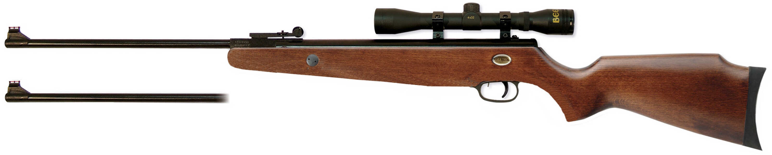 Beeman 1073GP Grizzly X2 Combo Air Rifle Break Open .177/.22 Pellet Black European Hardwood Stock