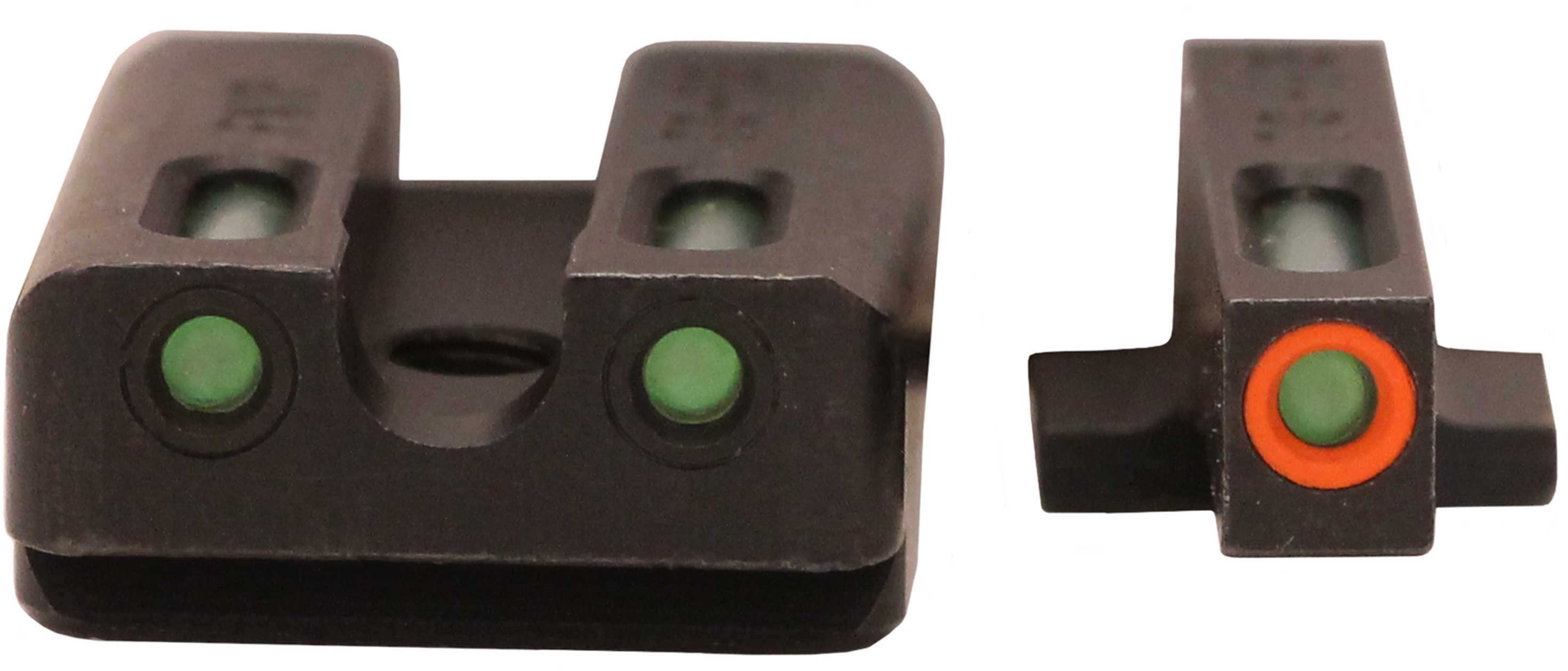 Truglo TG13FN1PC Brite-Site TFX Pro Day/Night Sights FNX 9 Tritium/Fiber Optic Green w/Orange Outline Front U-Notch