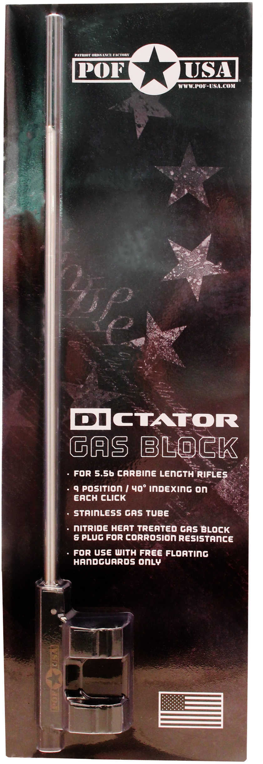 POF Dictator 9 Position Gas Block Carbine Length Direct Impingement Gas Tube