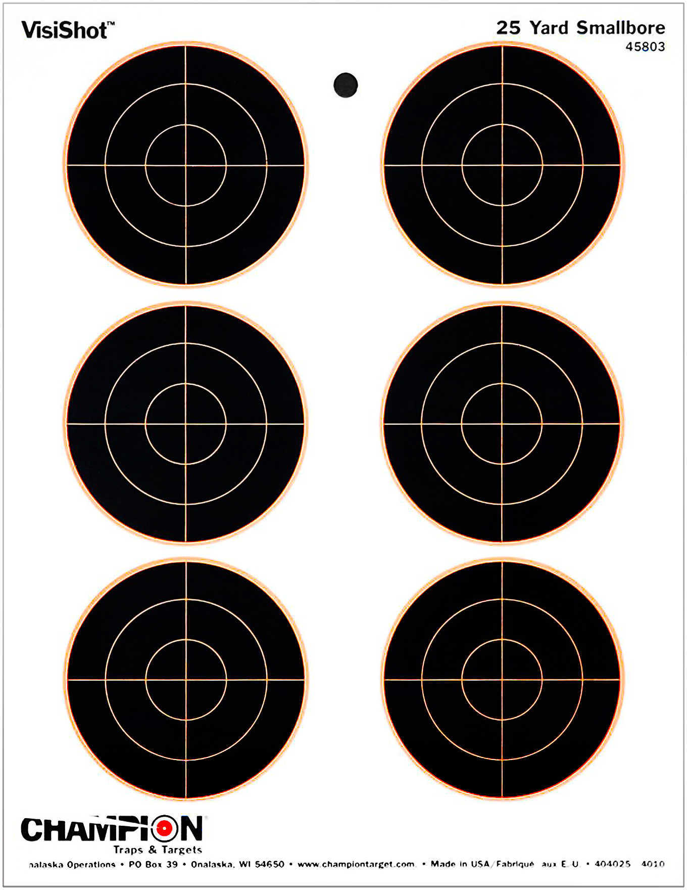 Champion Visishot Targets 3" Bulls Eye - 8.5" X 11" 10/Pack
