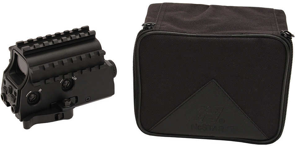 NCStar D3ARSGQLR2 Tri-Rail Dot w/Laser 1x 31x23mm 2 MOA Green Dot CR123A Lithium (3) Black Anodized