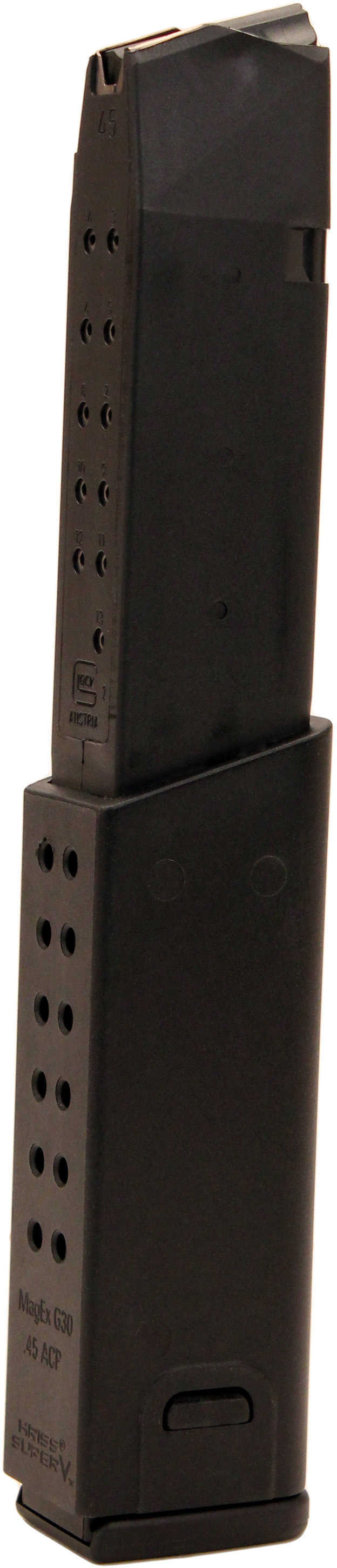 KRISS USA MagEx for Glock 21 25-Round Magazine, Black Finish Md: KVAMXBL25